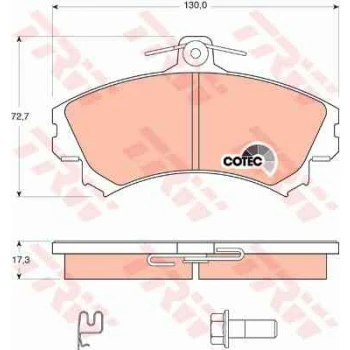 Mitsubıshı On Fren Balatası Carısma 1.8 96>00 / Carısma 1.6 01> / Colt 04> Balata Kalınlıgı 17,3mm - Trw Gdb1584 - Resim 1