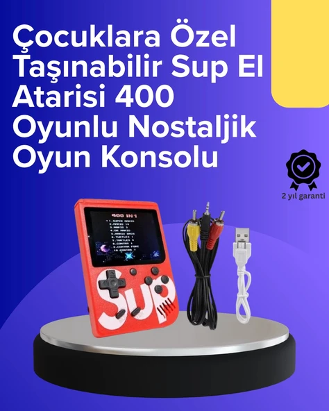 400 Oyunlu Taşınabilir Retro El Konsolu - 1