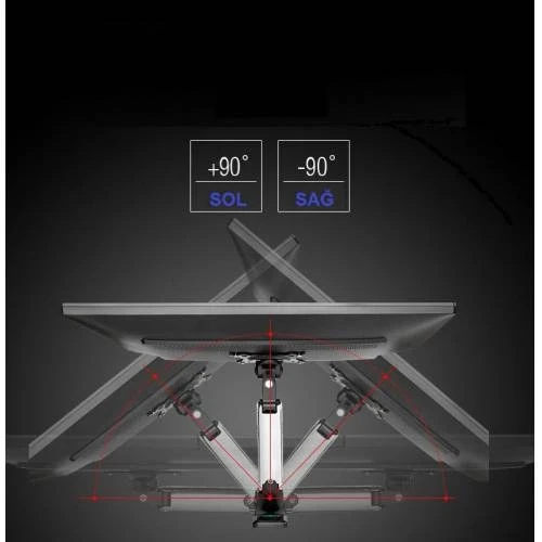North Bayou NB F120 Amörtisörlü Hareketli 17-27" Duvar Askı Aparatı - 6