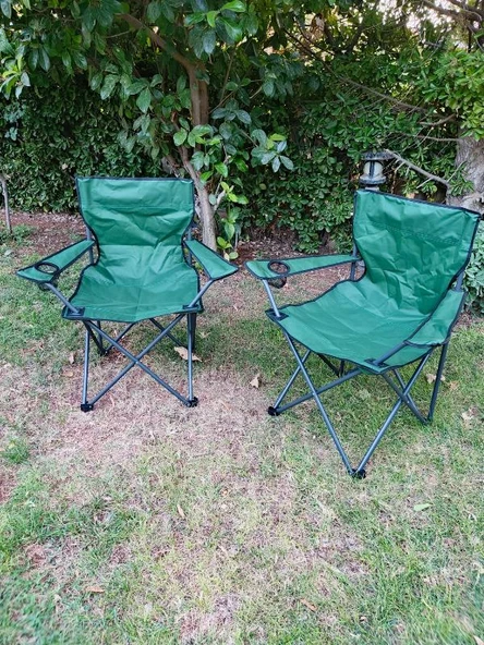 Mandella Rejisör Kamp Sandalyesi Piknik, Plaj, Balıkçı,Bahçe,Balkon Sandalyesi Yeşil (1 Adet) - Resim 4
