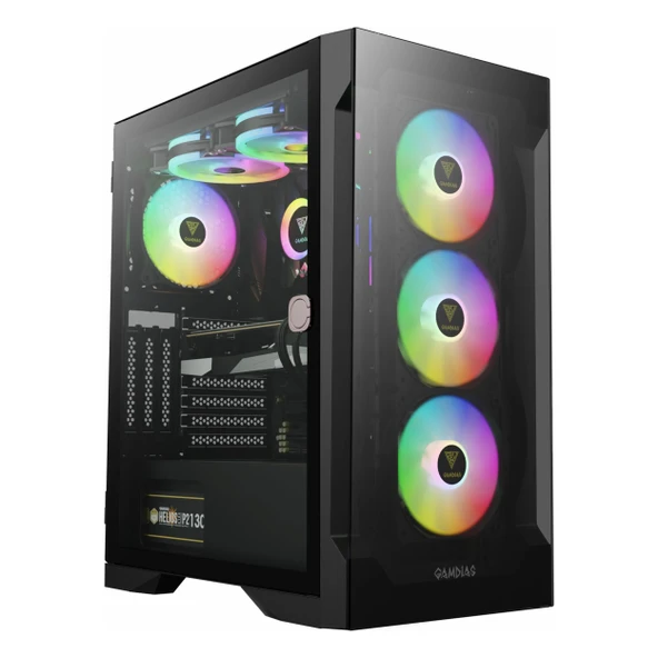 Gamdias Talos E2 Elite 850W 80+ Bronz USB 3.2 ARGB ATX Mid Tower Siyah Kasa ürün görseli 1