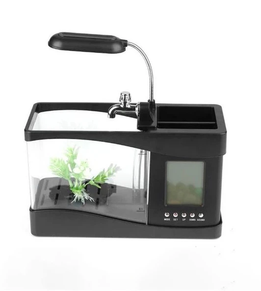 DailyTech Dekoratif USB Masaüstü Mini Akvaryum Balık Tankı