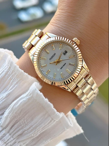 Coliseum Çelik Kordon Takvimli Kadran Özel Tasarım Vintage Seri Kadın Kol Saati+Bileklik PS.8341.M4 ürün görseli