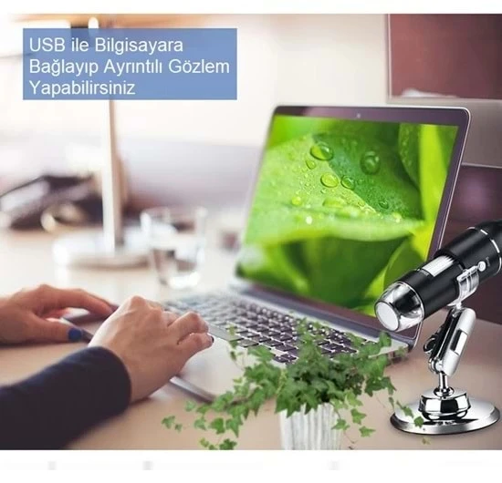 DailyTech 1600X Zoom 2MP USB Dijital Mikroskop 8 Ledli Kamera - 14