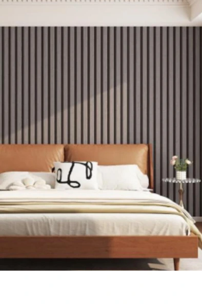 60cm x 280cm 1 Adet Kendinden Yapışkanlı Kömür Gri Lambiri Desenli Duvar Paneli Kağıdı GS8002 - Resim 4