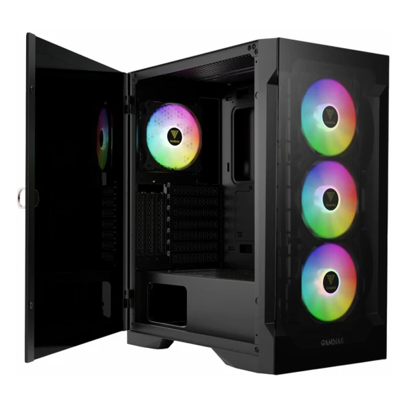Gamdias Talos E2 Elite 850W 80+ Bronz USB 3.2 ARGB ATX Mid Tower Siyah Kasa - Resim 4