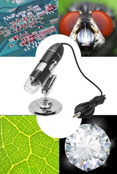 DailyTech 1600X Zoom 2MP USB Dijital Mikroskop 8 Ledli Kamera