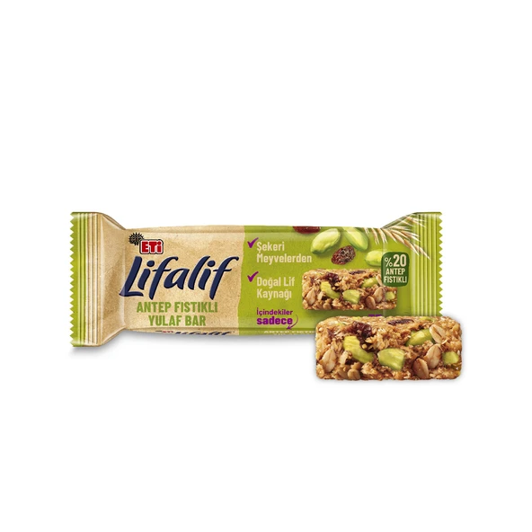Lifalif Antep Fıstıklı Yulaf Bar 35 g x 16 Adet - 3
