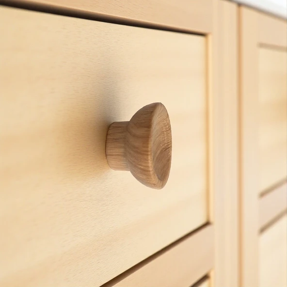 Alegro Düğme 10 Adet Set Açık Ceviz Plastik Tek Vidalı Mutfak Dolabı Çekmece Dolap Kulpu Kulbu Model - Resim 3