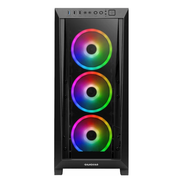 Gamdias Talos M1 Elite 850W 80+ Bronz USB 3.2 ARGB ATX Mid Tower Siyah Kasa - Resim 2