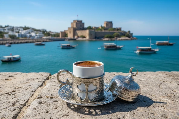 SENA Yonca Desenli 6 Kişilik Porselenli Kapaklı 24 Parça Gümüş Renk Fincan Seti - 4