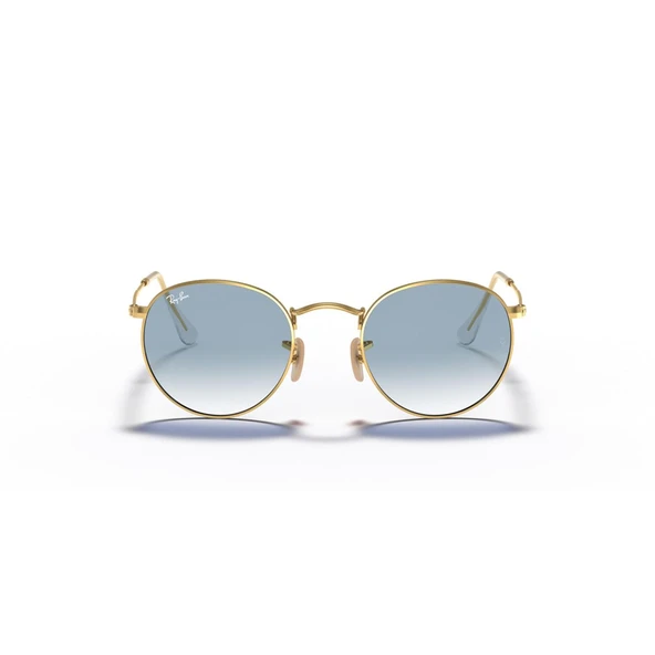 Ray-Ban Round Flat 3447N 001/3F Gold-Light Blue Güneş Gözlüğü - 2