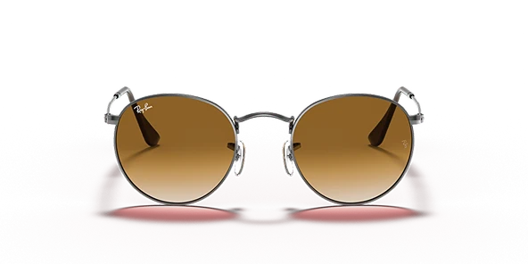 Ray-Ban Round Flat 3447N 004/51 Gunmetal-Brown Güneş Gözlüğü - Resim 2