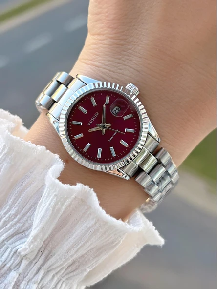 Coliseum Çelik Kordon Takvimli Kadran Özel Tasarım Vintage Seri Kadın Kol Saati+Bileklik PS.8341.M6 ürün görseli