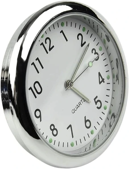 DailyTech Aydınlık Araç Araba Tekne Bisiklet İçin Mini Kuvars Saat - DailyTech - BEYAZ