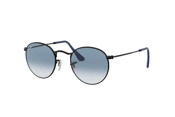 Ray-Ban Round Metal 3447 006/3F Black-Light Blue Güneş Gözlüğü - 1