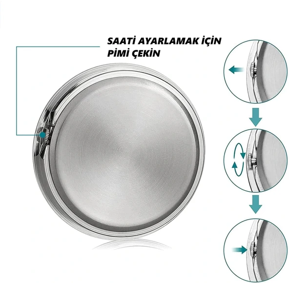 DailyTech Aydınlık Araç Araba Tekne Bisiklet İçin Mini Kuvars Saat - DailyTech - BEYAZ - 4