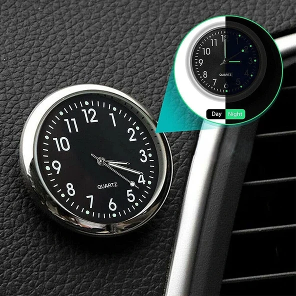 DailyTech Aydınlık Araç Araba Tekne Bisiklet İçin Mini Kuvars Saat - DailyTech - BEYAZ - 2