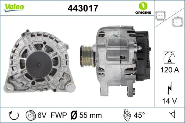 Psa Alternator P208 P301 P2008 P308 (t9) Ds3 C3 III Celysee Eb2 1,0 1,2 120 Amper - Valeo 443017 - Resim 1