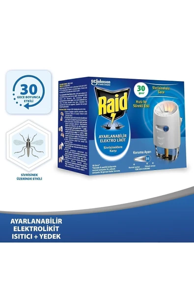 Raid Ayarlanabilir Elektrolikit 30 Gece 21 ml
