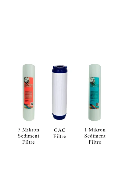 Watergold Açık Kasa Üçlü (3'lü) Ekonomik Filtre Seti (sediment 5 Mic-gac-sediment 1 Mic)