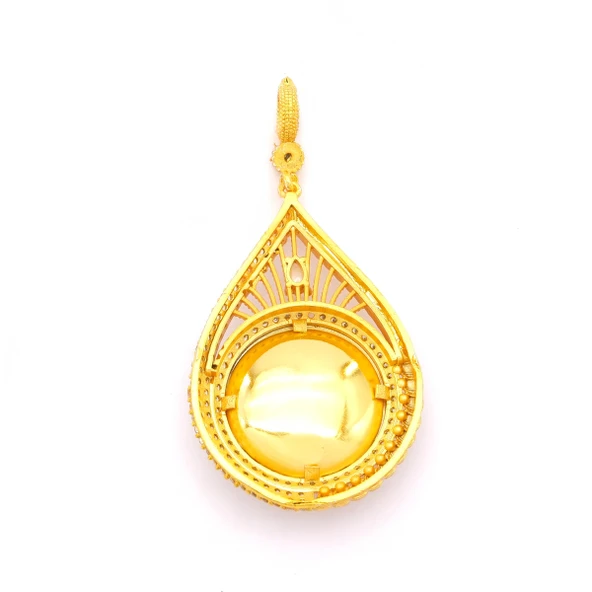 Altın Kaplama Tuğralı Kolye Ucu TGR-722 - Resim 3