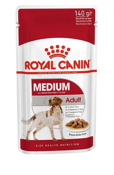 Royal Canin Medium Adult Orta Irk Yetişkin Köpekler İçin Parça Etli Konserve Yaş Mama Pouch 140 Gr ürün görseli 1