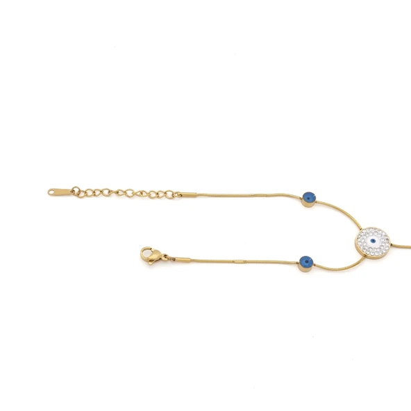 Şahmeran Altın Kaplama Kadın Nazar Boncuklu Model-SHM-101 - Resim 3