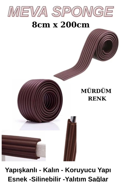 8cmx200cm 1 Adet Yapışkanlı Meva Mürdüm Lambiri Model Çıta Süpürgelik Tablo Tavan Koruyucu Kenar ürün görseli