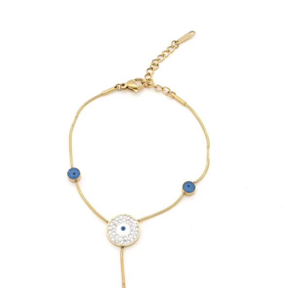 Şahmeran Altın Kaplama Kadın Nazar Boncuklu Model-SHM-101 - Resim 2