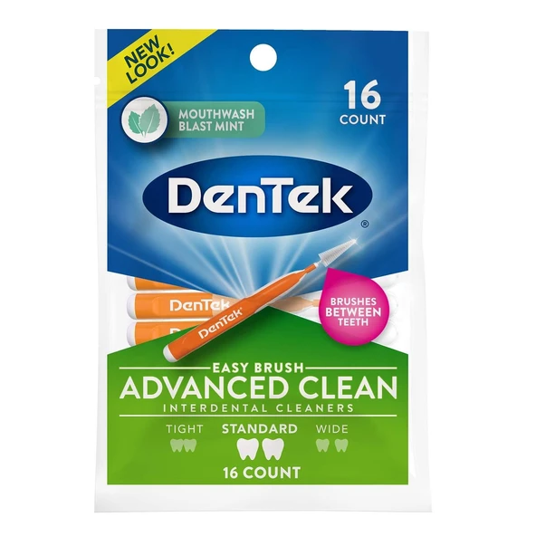 DenTek Easy Brush Gelişmiş Temiz Diş Arası Temizleyicileri Standart 16 Adet - 1