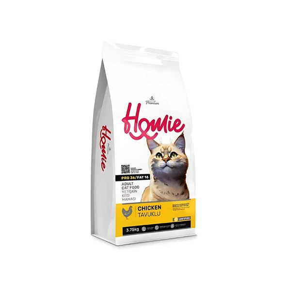 Homie Süper Premium Düşük Tahıllı Tavuklu Yetişkin Kedi Maması 3,75 Kg ürün görseli