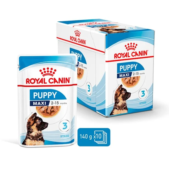 Royal Canin Maxi Puppy Büyük Irk Yavru Köpekler İçin Parça Etli Konserve Yaş Mama Pouch 140 Gr - 4