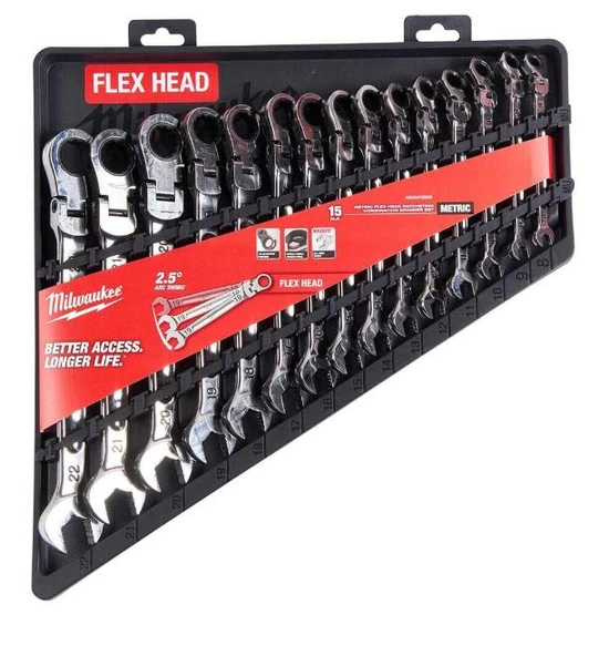 Milwaukee Kombine Cırcırlı Anahtar Seti 15 Parça