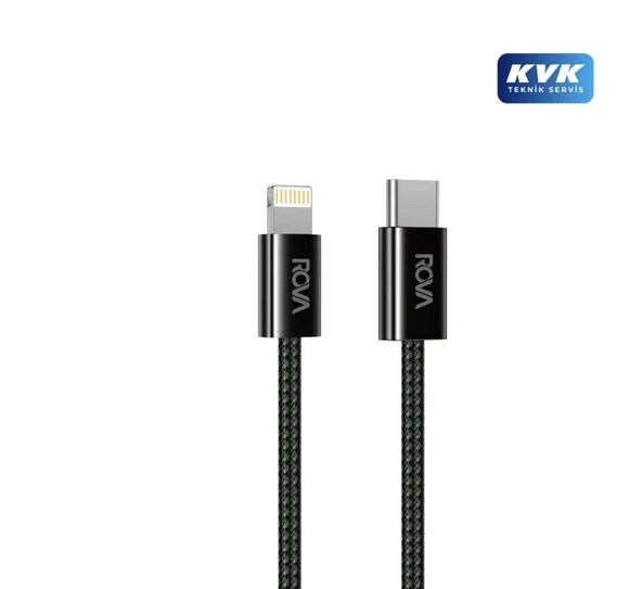 Rova KB218 Pd 20W Type-C To Lightning Data Örgülü Şarj Kablosu