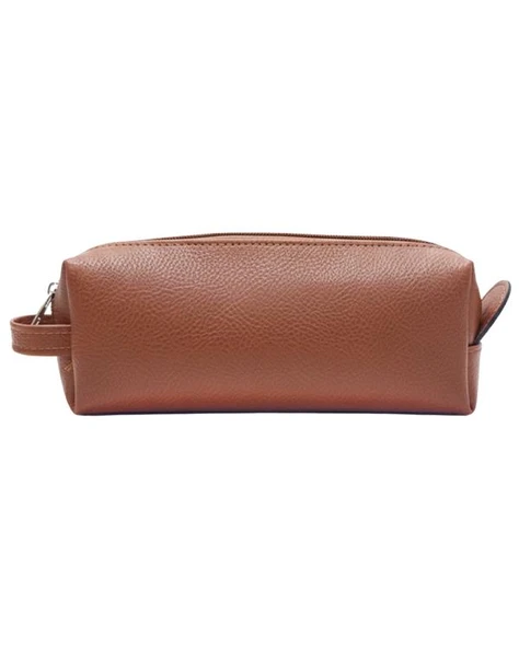 Yuga Tek Gözlü Suni Deri Kalem Çantası Taba - Resim 2