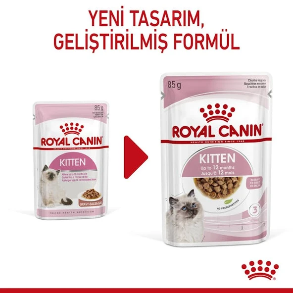 Royal Canin Pouch Gravy Kitten Instinctive Yaş Yavru Kedi Maması 85 Gr - Resim 5