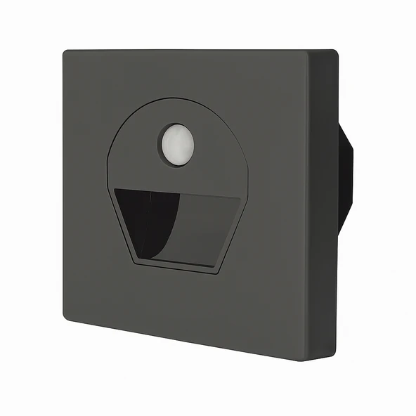 Cata CT-5170 1W Sensörlü Koridor LED Aydınlatma Siyah Renk Fotoselli Duvar Armatürü 6400K Beyaz Işık