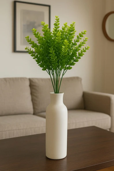 18 DALLI 45 CM YAPAY BÜYÜK ŞİMŞİR EV VAZO DEKOR ARANJMAN SÜSÜ - Resim 3