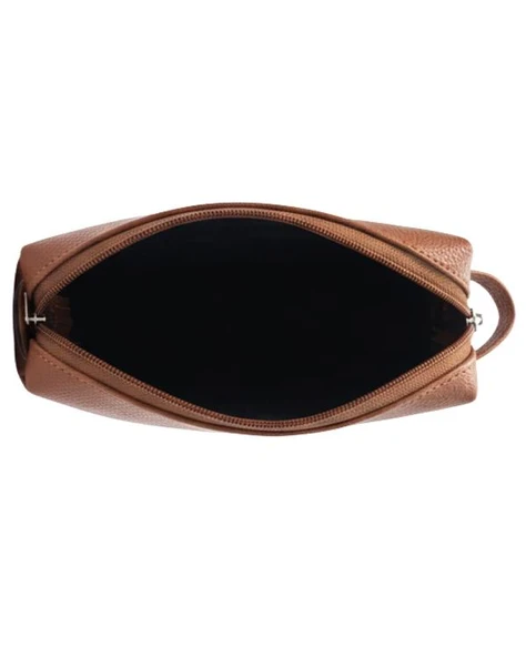 Yuga Tek Gözlü Suni Deri Kalem Çantası Taba - Resim 5