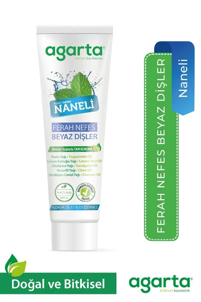 Agarta Doğal Yoğun Naneli Florürsüz Ferah Nefes Diş Macunu 100 Ml - 1