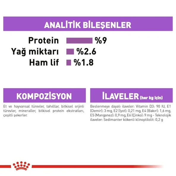 Royal Canin Sterilised Jelly Kısırlaştırılmış Kedi Konserve Yaş Maması Pouch 85 gr - Resim 7