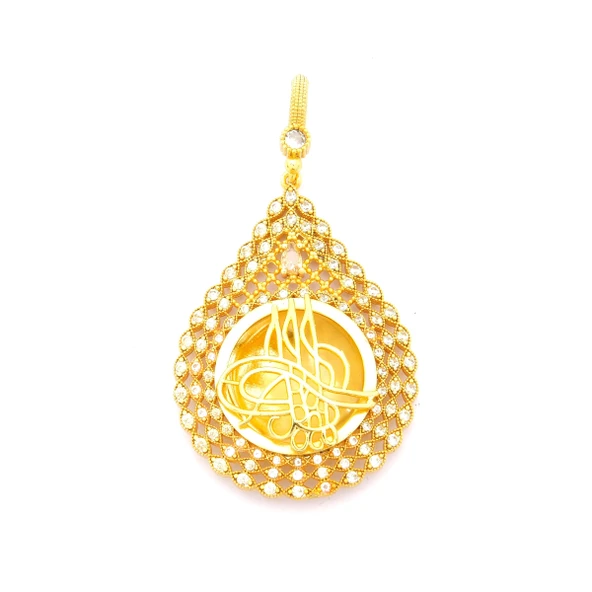 Altın Kaplama Tuğralı Kolye Ucu TGR-721 ürün görseli