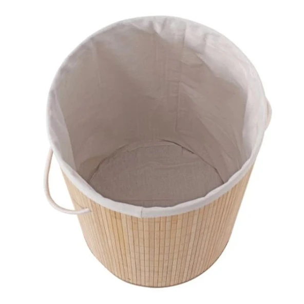 MDB DecoHandy Yuvarlak Bambu Kirli Sepeti - Resim 3