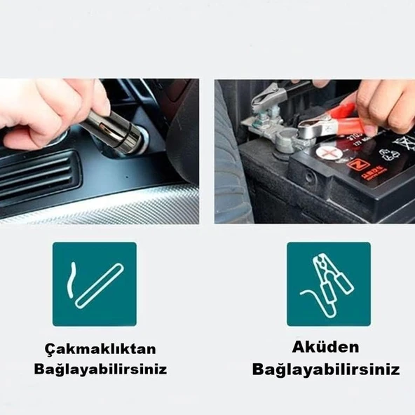 Total TTAC14061 Çakmaklık ve Akü Girişli Araç Kompresörü Lastik Şişirme Oto Hava Pompası 140PSI - 7