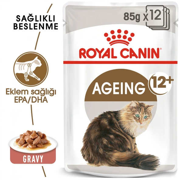 Royal Canin Ageing 12+ Gravy Pouch Yaşlı Kedi Yaş Maması 85 Gr ürün görseli 1