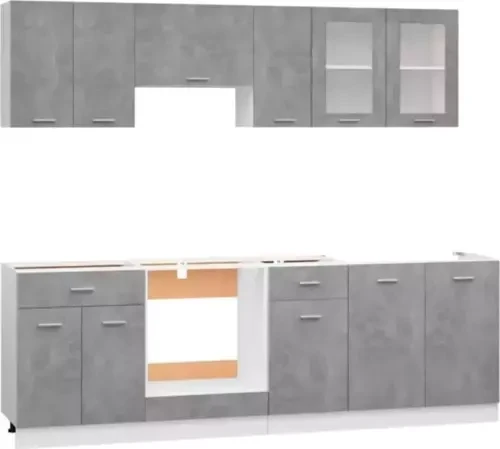 Tdesigno Tuana Mutfak 210 Cm Tezgah Dahil - Beton Görünümlü Kapak - 2