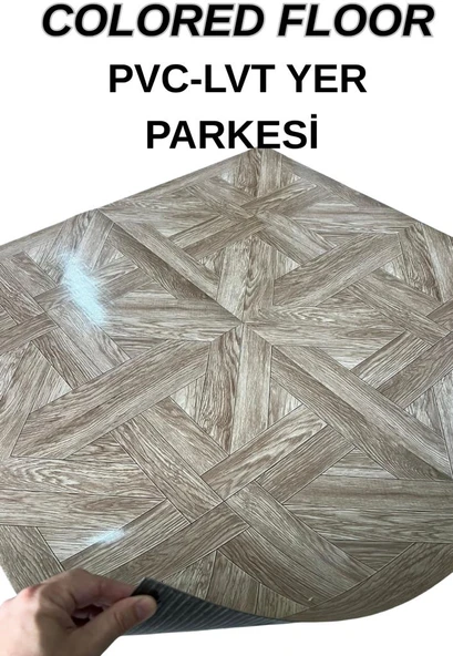 60cmx60cm Versay Model Desenli Pvc-Lvt Yapışkanlı Yer Kaplama Paneli Kauçuklu Floor Banyo WC S711P - Resim 3