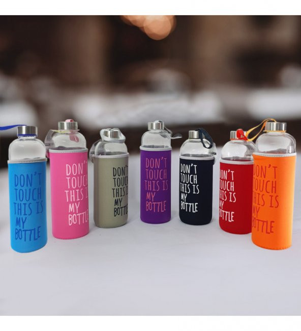 Renkli Kılıflı Cam Matara 1000 ml