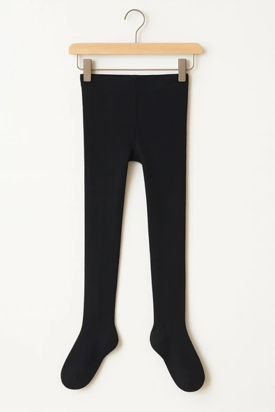 Kız Çocuk Siyah Pamuklu Külotlu Çorap – Esnek ve Şık ürün görseli